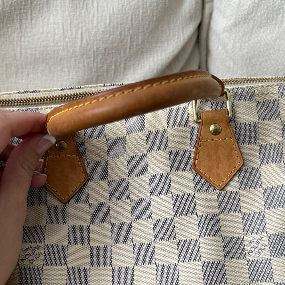 Louis Vuitton Damier Azur Satchel - Cream and Brown - Picture 2 of 11